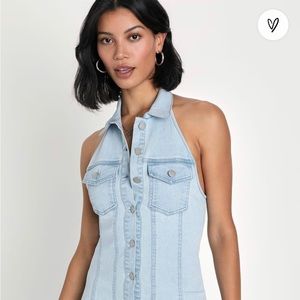 Short denim dress